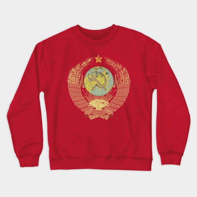 USSR Retro Coat of Arms Crewneck Sweatshirt by Olgakunz